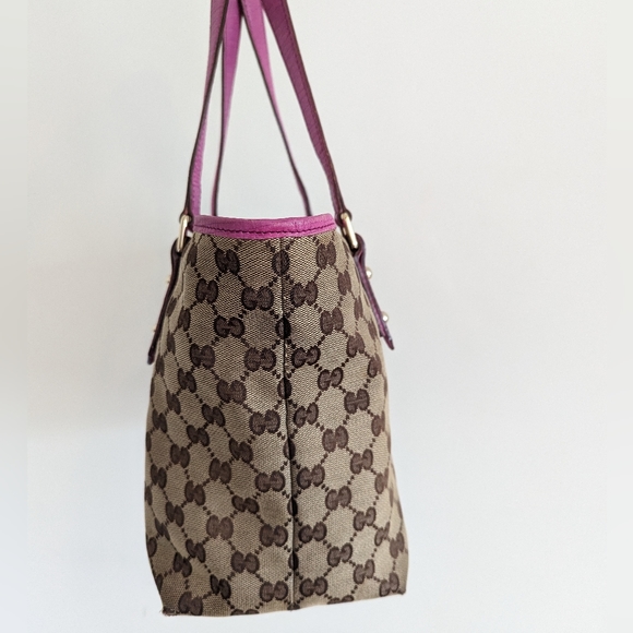 Gucci brown monogram with pink sherry line shoulder bag - Picture 8 of 17